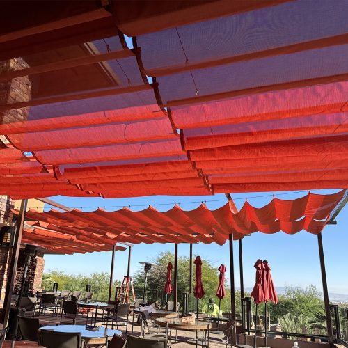 Sliding wire canopy system